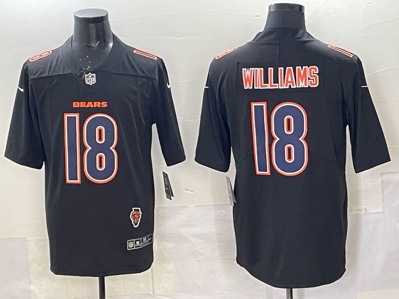 Men 2025 Nike Chicago Bears #18 Williams Black Limited NFL Jersey style 015->chicago bears->NFL Jersey